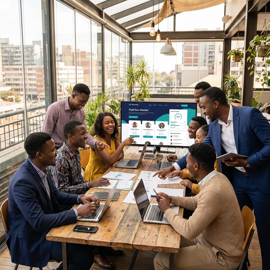 African youth and professionals collaborating